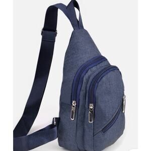 Westend Sling Crossbody Bag Backpack w/ Adjustable Strap, 4 Pockets, Navy Blue